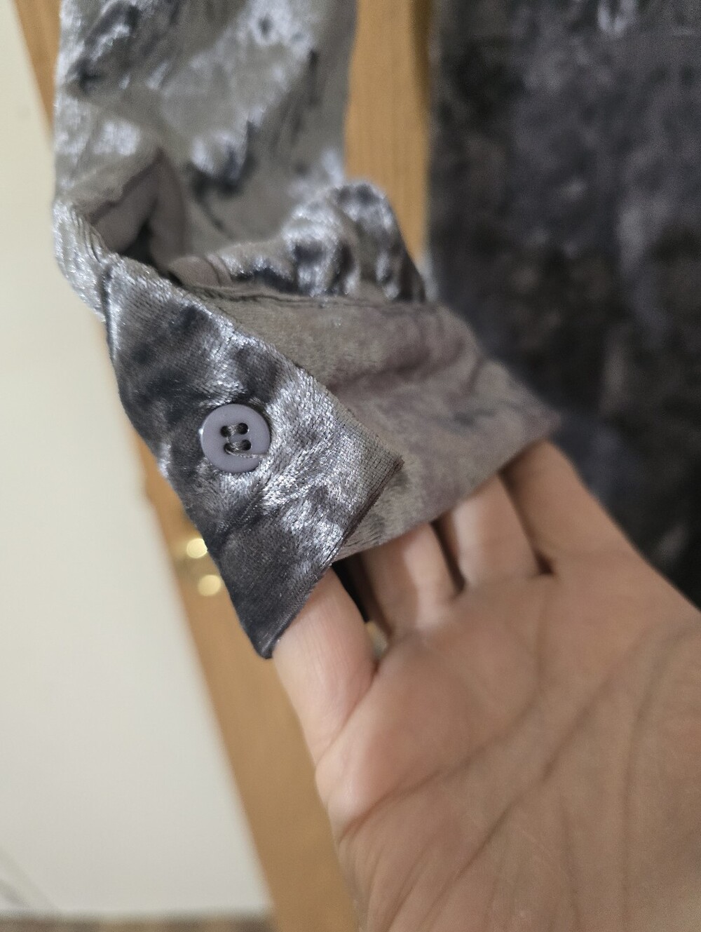 Grey Velvet Look Maxi Dress Sz M - Picture 5 of 5